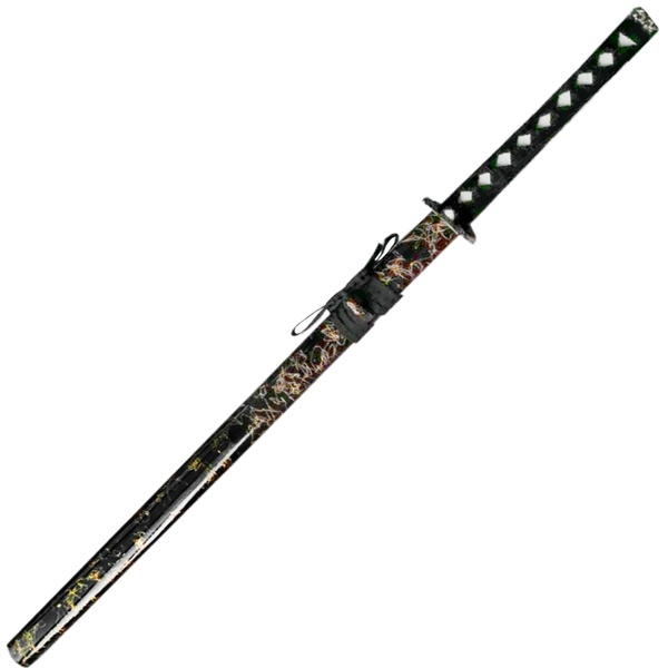 Black and Gold Leaf Samurai Sword 